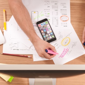 person working on desk top